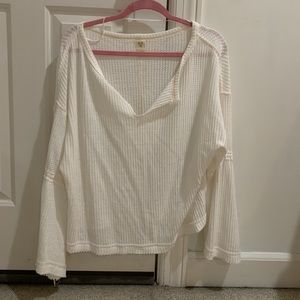 Free people white flowy shirt